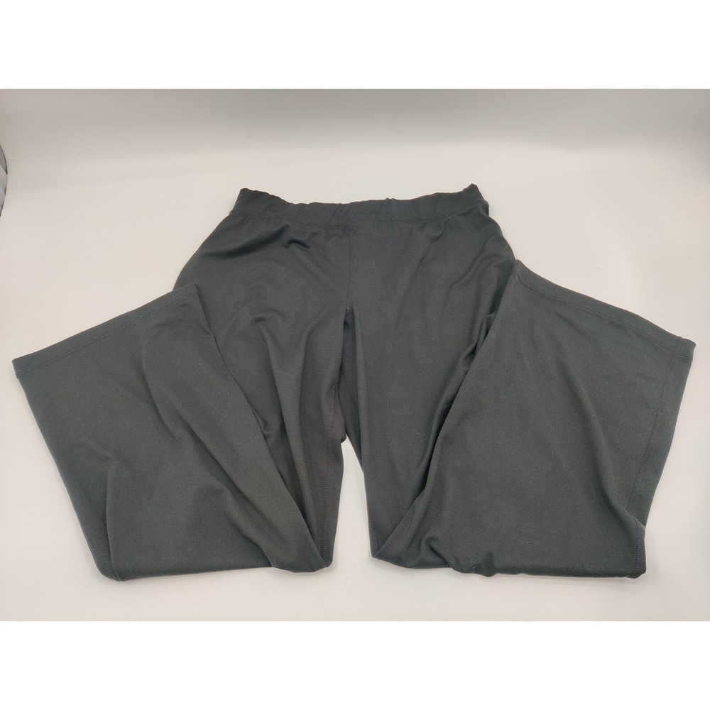 Style & Co Sport Black Wide Leg Yoga Pants Flared Athletic Trousers Size M